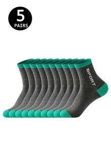 1/5/10/20 Pairs Casual Sports Socks, Simple Mid-Calf Socks, Soft And Skin-Friendly, Elastic And Non-Binding - Multicolor - View 6