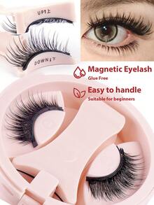 MAANGE 1套 C捲狐狸眼磁吸假睫毛套組，附磁吸睫毛夾，10-14mm，接睫毛效果，自然妝感免膠水，3D自然捲軟翹逼真睫毛，放大眼睛，蓬鬆交叉款，優雅易佩戴，便攜包裝，適合旅行、日常、派對等，假睫毛，接睫毛 - 自然纖長款 - 查看 8