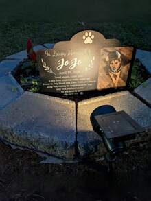 Custom Dog Memorial Plaque, Personalized Dog Photo Plaque, Outdoor Pet Tombstone, Sympathy Gift, Pet Portrait Gift, Metal Garden Memorial - Multicolor - View 8