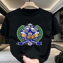 Camiseta de Algodón Suave para Hombre con Insignia de Estrella, Ideal para Aficionados al Deporte, Regalo Perfecto para él, Dise?o Moderno S M L XL XXL XXXL,Manga Corta Ligera y Transpirable - Negro - Ver 2