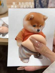 1pc Unique Soft Corgi Dog Squishable Sticker, Novelty Sticker Suitable For Home Decor, Collection, Car And Party, Ideal Birthday And Holiday Gift - Multicolor - View 9