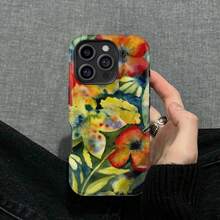 Una elegante funda para teléfono que no incluye cordón ni soporte Shockproof Flower Elements Fashion Matisse Floral Art Orange Flower Pattern Phone Compatible With 17 16 15 14 13 12 11 Pro Spring - Multicolor 2 - Ver 1