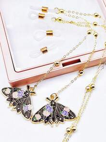 Butterfly/Bee Pendant Fashion Glasses Chain Lanyard - Alloy Glasses And Mask Strap, Soft And Comfortable For Glasses Wearers, Glasses And Mask Accessory - Multicolor - View 2
