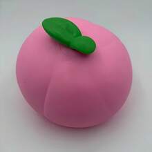 New Extra Large Pink Peach Slow Rebound Squeeze Toy, Stress Relief Realistic Ice Green Apple Squishy Toy, Suitable For Adults, Soft TPR Material Provides Gentle Sensory Experience, Helps Reduce Tension On Student Desks - Multicolor - View 7