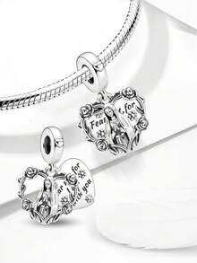 1pc 925 Sterling Silver Virgin Mary Rose Rosary Pendant, Suitable For Women Bracelet DIY Jewelry - Style 12 - View 2