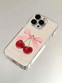 1 Stylish Phone Case. Does Not Include Lanyard Or Stand. Free Shipping. (Does Not Include Neck Strap Or Stand.) Local Delivery. Case In 4. Child Protection For Phone, Cherry Tree Rose Style, TPU, Blow-Proof, Child Bow, Transparent, Decorated With Cherry Tree Flowers, Stylized And Fall-Proof, Gently Covers The Phone. - Multicolor - View 1