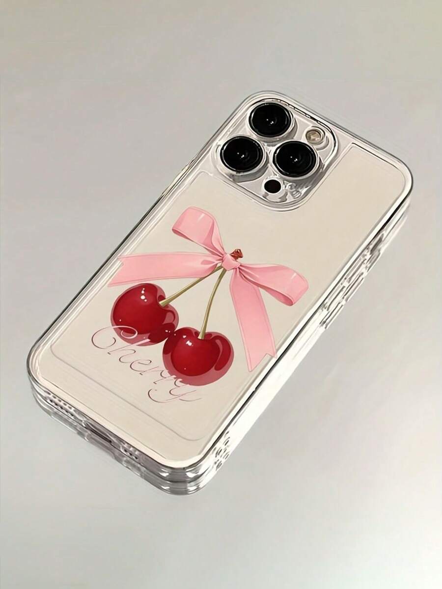 1 Stylish Phone Case. Does Not Include Lanyard Or Stand. Free Shipping. (Does Not Include Neck Strap Or Stand.) Local Delivery. Case In 4. Child Protection For Phone, Cherry Tree Rose Style, TPU, Blow-Proof, Child Bow, Transparent, Decorated With Cherry Tree Flowers, Stylized And Fall-Proof, Gently Covers The Phone. - Multicolor - View 1