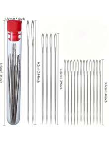 20pcs Thimble Threader Set Large Eye Hand Sewing Needles/Large Eye Steel Needles Traditional Old Man Needles Hand Sewing Clothes Quilts Household Thin - Multicolor - View 7