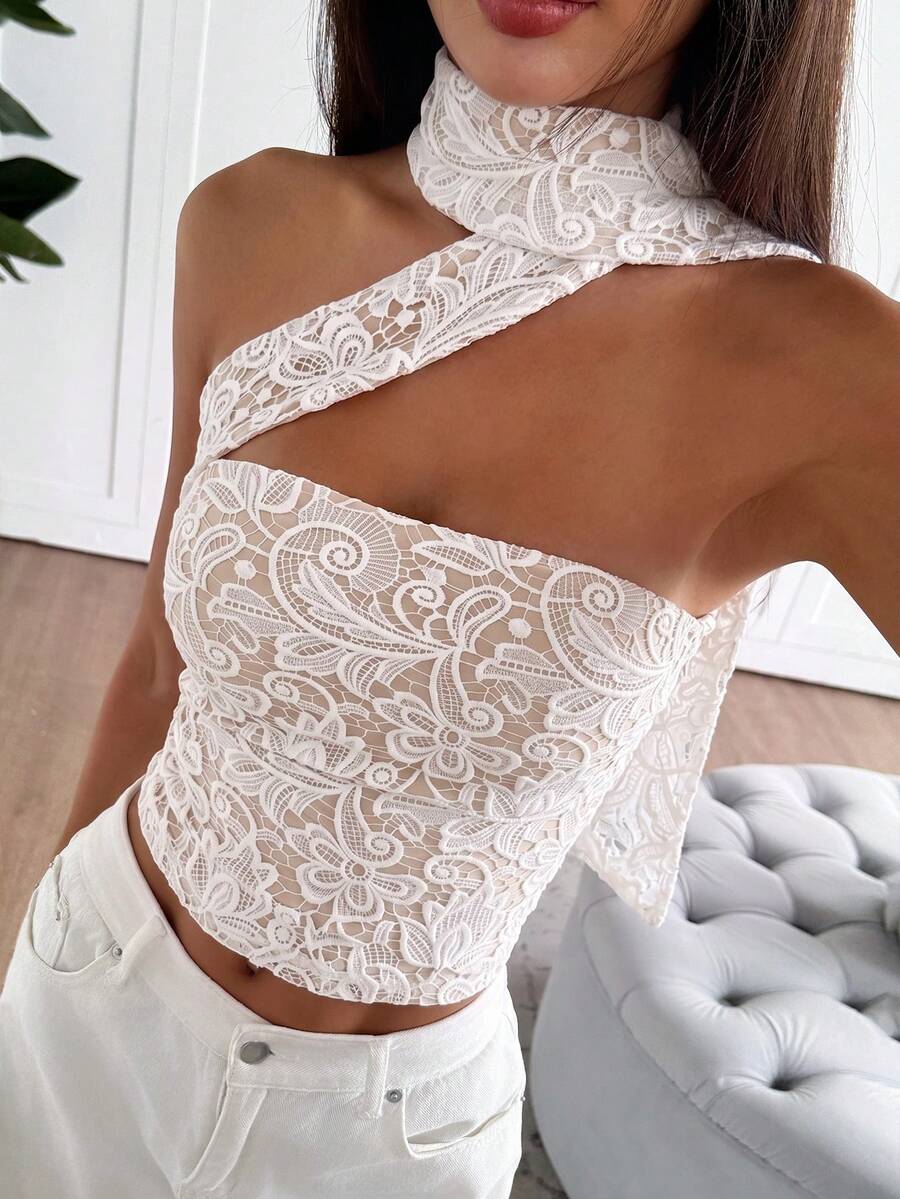 Women's Y2K Elegant Casual Summer Knit Digital Print Tube Top, Adjustable Neckline Tube Top, Women's Floral Print Top, Suitable For Parties, Birthdays - Multicolor - View 1