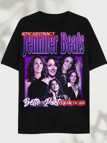 Camiseta Jennifer Beals, estampado gráfico DTG, arte celebridades, regalo único, vintage retro 90, edición limitada bootleg, algodón puro. - Negro - Ver 1