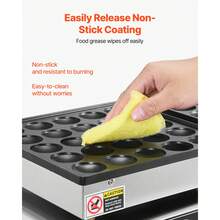 50PCS Mini Dutch Pancake Maker, Non-Stick Stainless Steel Dorayaki Baker, 1800W Commercial Electric Poffertjes Grill Pan, Dual Temp & Time Control, For Kitchen Restaurant Breakfast Dessert - NP-54350 Type - View 5