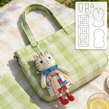 1件小屋洋裝貓咪拼布被子模板 DIY 貓咪圖案縫製模板，手工 DIY 描圖工具拼布縫製寵物模板，手工藝製作切割工具，DIY 愛好者縫製模板 - 經典的 - 查看 8