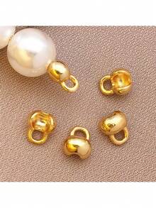 10-100pcs 18K Gold Plated Brass Shell Shaped Bead Caps Embossed Bead Ball Chain Connectors Clasps, Jewelry Making DIY Accessories - Multicolor - View 17