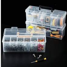 7pcs (6 Small Boxes + 1 Large Box) Tool Parts Storage Box, Multi-Compartment Portable Transparent Tool Organizer, Home Screw, Wrench, Hardware Accessories Sorting Box, Toy Organizer Box, Portable Divider Sorting Box - Ideal Storage And Tool Organizer Choice - A - View 3