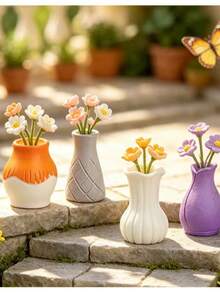 1pc/10pcs/20pcs Matte Decorative Vase Set, Minimalist Desktop Decor, Modern Display Ornament, Dorm Room Atmosphere Soft Decoration, Fashion Home And Cafe Counter Scene Decor - A - View 4
