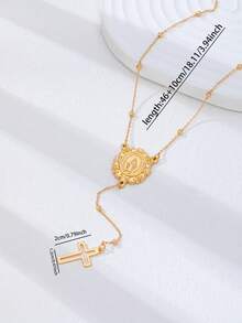 1/5pcs Multi-Layer Cross Y-Shaped Pendant Multicolor Virgin Mary Cross Pendant Multi-Layer Chain Women's Bohemian Style Jewelry Necklace (Rhinestone Color Random) - Multicolor - View 10
