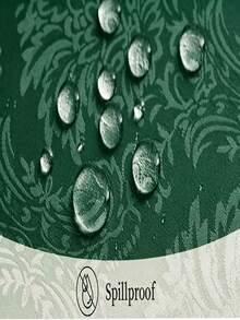 1pc Splash-Proof Rectangular Multi-Size Jacquard Tablecloth, Pattern Luxurious Texture Exquisite Jacquard Tablecloth, Washable Polyester Decorative Tablecloth, Suitable For Various Dining Occasions, Holidays Or Formal Events - Dark Green - View 3