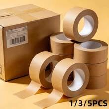 1/3/5入 牛皮紙包裝膠帶 - 自黏式運輸膠帶，適用於搬家用品、包裝、手工藝與包裝，易撕不殘膠 - A - 查看 2