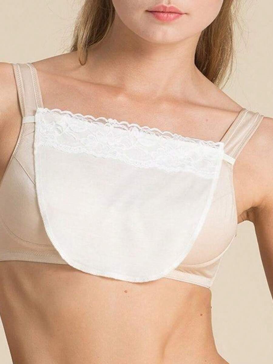 1件女款一件式假領防露細肩帶,百搭裝飾高階蕾絲胸部遮蓋內搭,適用於低領上衣,3段式可調,可拆卸,一件式無肩帶胸罩設計,適合日常穿著 - 彩色 - 查看 1