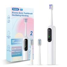 YUNCHI Smart Oscillating  Electric Toothbrush, 30° Oscillations For Clean 5 Vibration Modes, Intelligent Timer, IPX7 Waterproof, Type-C Interface, 2 Brush Heads - Multicolor - View 10