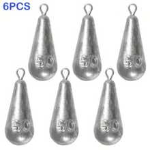 3/6pcs Water Drop Hanging Ring Lead Sinkers, Calibrated Lead, Line- - Grey - View 15