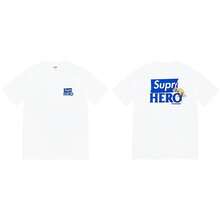 Camiseta de manga corta estilo urbano de la marca americana de moda BOX, con estampado de letras clásicas, corte holgado, para hombre y mujer. Camisetas de lujo, tops, camisetas de moda. - Blanco - Ver 1