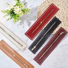 2/4Pcs PU Leather Zipper With Needle Holes - Dark Blue, Brown, Beige Crochet Bag Accessories, Suitable For DIY Wallets And Sewing Crafts, Wallet Straps, DIY Wallet Making - Multicolor - View 5