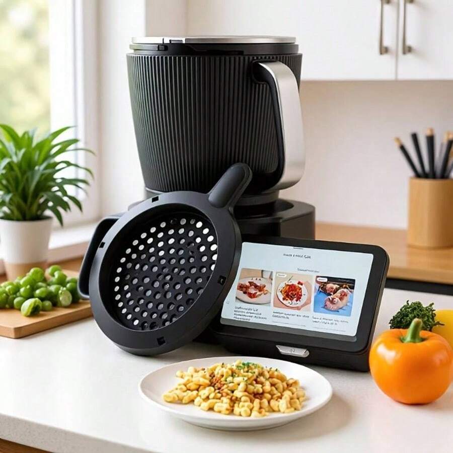 Precision-Fit Thermomix TM7 Cooking Machine Pasta Strainer Accessory, Thermomix Blade Cover Additions TM7 Small Beauty Machine Additions Leakage Sieve Kitchen Tool Grinding Cover Mixer Parts & Accessories - Black - View 1