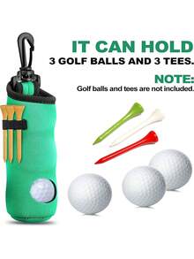 Portable Golf Ball And Tee Bag With Keychain Clip Golf Ball Holder Pouch With Tee Holder Golf Ball Carry Bag Pouch Waterproof Golf Protection Bag For Men Women Golf Enthusiasts Easy To Install And Store Storage Golf Essential Accessories - Multicolor - View 4