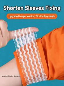 4/2 Pieces Anti-Slip Adjustable Arm Bands - Ribbon-Style Cuff Decoration Strips, Detachable And Adjustable In Length, Suitable For Jackets, Sweaters, Coats, Shirts, Hoodies, Suits. Comfortable And Not Tight. Available In Black/White Colors. - C - View 2