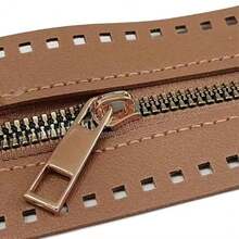 3/4Pcs PU Zipper With Needle Holes - Black, Brown, Beige Crochet Bag Accessories, Suitable For DIY Wallets And Sewing Crafts, Wallet Straps, DIY Wallet Making - Multicolor - View 9