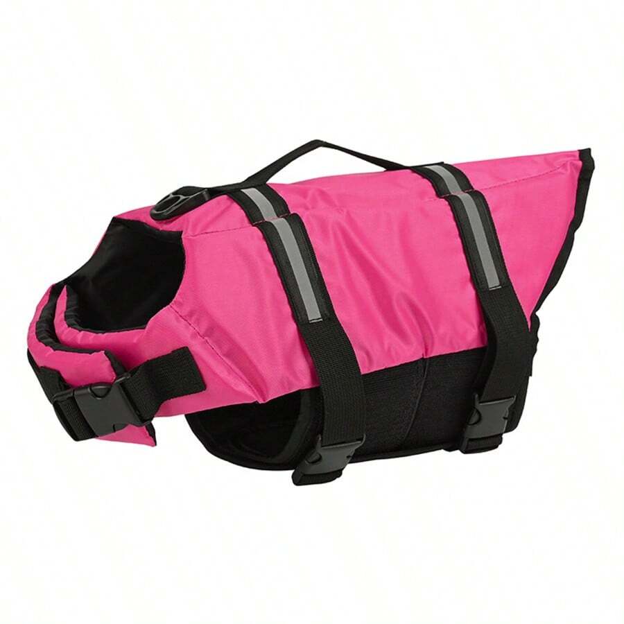 Dog Life Jacket, Swimming Dog Life Vest, Upgraded Rescue Handle, Tear-Resistant | Adjustable Belly Fit For Beach And Boating, Excellent Buoyancy, Suitable For Large, Medium And Small Dogs - Rose Red - View 1