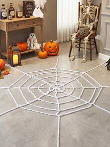 1 pieza Telaraña de peluche blanca, Decoración de telaraña de peluche, Decoración de Halloween, Suministros para fiestas de Halloween 2026 interiores/exteriores, Decoración de pared, Decoración del hogar de Halloween, Decoración colgante de casa embrujada, Decoración de invierno, Decoración de fiesta de Halloween, Suministros para fiesta de Halloween, Recuerdos de fiesta - Telaraña blanca - Ver 6