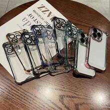 1個電鍍四角防摔透明TPU保護殼，適用於/11,15PROMAX,14PROMAX/Galaxy,SAM/Honor/Note13pro/12C/13C/S23 Ultra/S24 Ultra - 金色 - 查看 7