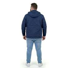 Men's Plus Size Lined Twill Jacket With Pockets - Blue - View 3