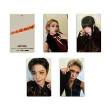 XLOV 2026 ASIA TOUR Merchandise Photocards, 4pcs Dark Cool Fur Outfit Lomo Cards, Fan Collection Support Cards, XLOV 2026 ASIA TOUR Lomo Photocards, 2026 XLOV ASIA TOUR Merchandise Photocards, Smoky Makeup Cold Vibe Solo High-Definition Photo Cards, Fan Commemorative Decorative Cards - Multicolor - View 5
