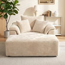 VerdeCore 48" Oversized Single Cloud Sofa Bed, Deep Seat Cushion, No Assembly Required, Boneless Fluffy Couch With Plush Cushions, Modern Sleeper Loveseat For Living Room, Bedroom, Small Spaces, Apartment, Movie Night - 米色 - 查看 9