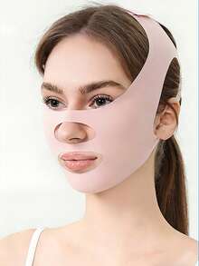 360° V-Shaped Face Bandage - Unisex, Adjustable V-Shaped Design, Hypoallergenic Reusable Face Lifting Strap, No Electricity Required, Sleep Skincare Accessory, Ergonomic Seamless Fit Design, Breathable Polyester Fabric - Multicolor - View 6