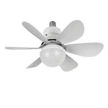 Lampu Kipas Enam Bilah dengan Kap Lampu Bulat yang Dapat Dilepas, Antarmuka E27, Lampu Kipas Senyap, Cocok untuk Ruang Tamu, Ruang Makan, dan Kamar Tidur - Putih - View 14