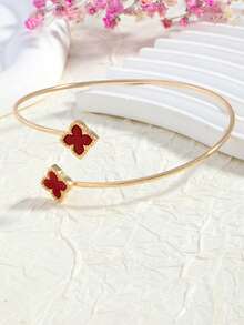 Minimalist Layered Arm Cuff - Red - View 4