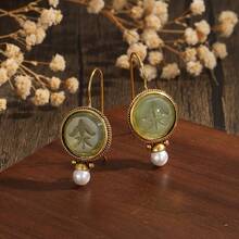 1 par de pendientes de cobre de estilo bohemio minimalista, joyería vintage, hechos a mano para bodas - Dos colores - Ver 4