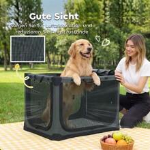 Foldable Dog Transport Cage, With Removable And Washable Cushion, Oxford Fabric Lining, For Dogs Up To 30 Kg, Grey. - View 7