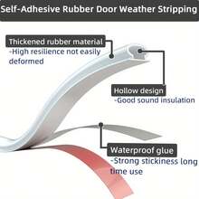 Self-Adhesive Weather Stripping Seal, Suitable For Windows And Doors, With Backing Tape, Slot Sealant, Aluminum Alloy Window Weatherproofing Rubber Strip, Door Gap Weatherproofing Self-Adhesive Seal Strip - Door Gap Windproof Self-adhesive Sealing Strip - View 7