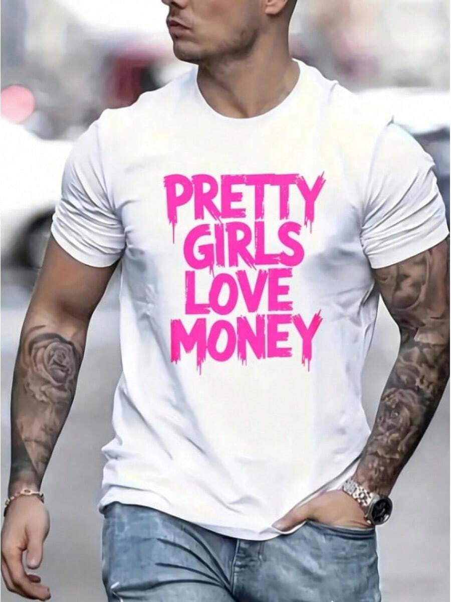 Round Neck For Casual Wear. Soft Cotton, Casual Everyday Wear, Lightweight And Breathable Fabric, Cute, Perfect For Vacation, "Money Woman" Blouses, "Woman's T-Shirts". - 藍白色 - 查看 1