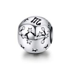 WOSTU 1pc Vintage 925 Sterling Silver Zodiac Bead Pendant, Suitable For DIY Bracelets And Necklaces - Silver - View 16