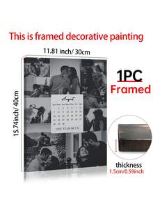 1pc Editable Photo Collage Calendar Template Customized Poster, Suitable As Friend Anniversary Celebration Gift Poster, Customized Wall Art, Photo Customization, Customizable Item, Room Decor, Gift For Friends And Couples, Optional Frame - Multicolor - View 16
