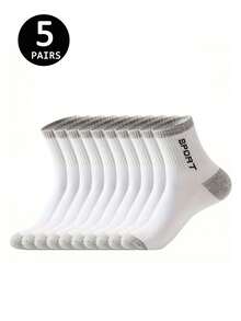1/5/10/20 Pairs Casual Sports Socks, Simple Mid-Calf Socks, Soft And Skin-Friendly, Elastic And Non-Binding - Multicolor - View 17