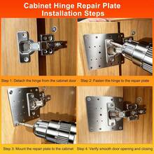 Upgraded Cabinet Hinge Repair Plate Set, Stainless Steel Door Hinge Installation Plate, Large Cabinet Hinge Repair Plate With Screws, Suitable For Kitchen Cabinets, Cabinet Doors, Furniture Hinge Reinforcement (5/10/15/20pcs) - Hinge Repair Plate Kit - View 9