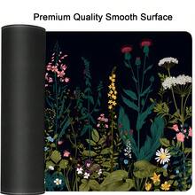 Floral Pattern Extended Gaming Mouse Pad, Abstract Black Desk Mat, Floral Texture Non-Slip Rubber Bottom, Stitched Edge Keyboard Mouse Pad, Suitable For Office, Home And Gaming - View 10