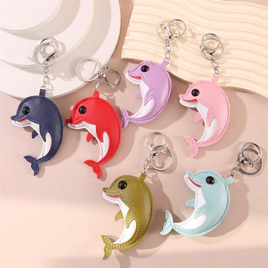 Llavero DIY de Delfín Multicolor de Dibujos Animados Multicapa, Encanto de Bolsa, Accesorio Lindo de Animal Marino - Multicolor - Ver 1